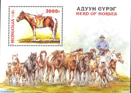 Delcampe - Mongolia 2023 Horses S/s, Mint NH, Nature - Horses - Mongolei