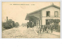 Delcampe - 72.MAROLLES LES BRAULTS.LA GARE.TRAIN - Marolles-les-Braults