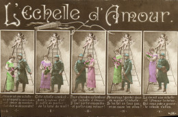 Delcampe - CPA Fantaisie L'echelle D'amour Soldat Militaria Ange - Sonstige & Ohne Zuordnung