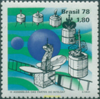 Delcampe - 174257 MNH BRASIL 1978 CONEXIÓN INTERNACIONAL POR SATELITES DE COMUNICACION INSTELSAT - Télécom