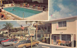 Delcampe - B354 US Dolphin Apartments Pompano Beach Florida Cars Swimming Pool Postcard - Sonstige & Ohne Zuordnung