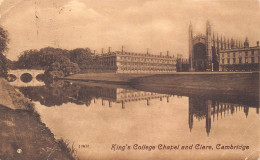 Delcampe - B182 England King's College Chapel And Clare 1909 Vintage Postcard - Cambridge