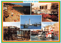 Delcampe - 34 SETE Multivue Ambiance Et Reflets (scan R/V) N° 35 \ PC1231 - Sete (Cette)