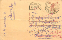 Delcampe - Inde India Cover Card Postal Stationary Singe Monkey Lemurien - Lettres & Documents