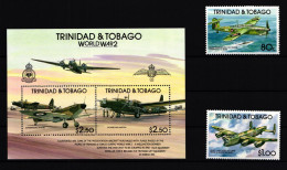 Delcampe - Trinidad Und Tobago 626 Und 627 Und Block 42 Postfrisch Flugzeuge #GY276 - Trinité & Tobago (1962-...)