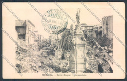 Delcampe - Messina Terremoto Città Poste SCOLLATA IN PARTE Cartolina ZB9900 - Messina