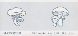 Delcampe - Norwegen Markenheftchen 11 Pilze Mushrooms Sopp 1988, ** Postfrisch - Markenheftchen