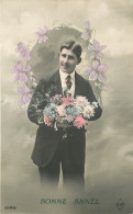 Delcampe - HOMME MAN - BONNE ANNEE -  FLEURS  -  Jolie Fantaisie - Männer