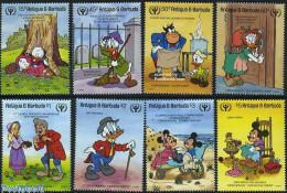 Delcampe - Antigua & Barbuda 1990 Disney, Illiteracy 8v, Mint NH, Science - Education - Art - Disney - Disney