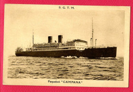 Delcampe - CPA (Ref : BB 774) (THÈME TRANSPORTS BATEAUX PAQUEBOTS) S.G.T.M Paquebot CAMPANA - Dampfer