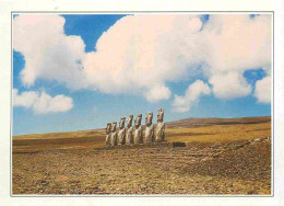 Delcampe - Carte Postale - Chili - Île De Pâques - Mysterious Megaliths On Easter Island Fichées Dans Le Sol Aride Les Gigantesques - Chile