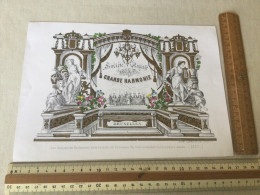 Delcampe - Grote Porseleinkaart Van De Société Royale De La Grande Harmonie Uit Brussel In 1857 ! - Porzellan