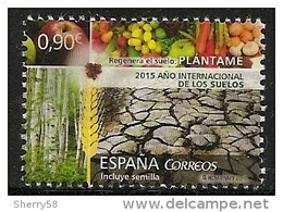 Delcampe - 2015-ED. 4976 SERIE COMPLETA- AÑO INT. DE LOS SUELOS - SELLO CON SEMILLA-NUEVO - Ungebraucht