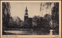 Delcampe - Ca. 1950 Almelo Het Kolkje Met N.H. Kerk Z/w Blanco - Almelo