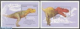 Delcampe - Ghana 1995 Preh. Animals 2 S/s, Mint NH, Nature - Prehistoric Animals - Prehistóricos