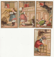 Delcampe - Chromos Chocolat Debauve & Callais Fille Avec Son Chat - Autres & Non Classés