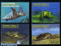 Delcampe - Micronesia 2009 Turtles Of The Pacific 4v, Mint NH, Nature - Reptiles - Turtles - Mikronesien