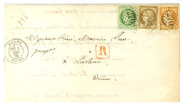 Delcampe - GC 2708 / N° 38 + N° 53 + N° 56 Càd T 18 NYONS / DROME Sur Avertissement Recommandé Pour Lachau. 1875. - TB / SUP. - 1870 Assedio Di Parigi