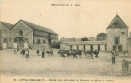 Delcampe - 27* ORGEVILLE  L Etablissement  - Grande Cour – Vaches     RL22,1867 - Sonstige & Ohne Zuordnung