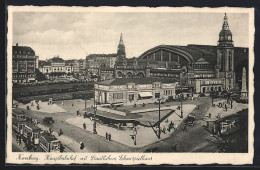 Delcampe - AK Hamburg-St.Georg, Strassenbahnhaltestelle Am Hauptbahnhof - Mitte