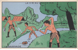 Delcampe - SCOUTISME  " La Vie Au Grand Air "  La Baignade - Padvinderij