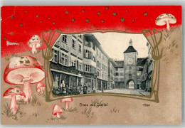 Delcampe - 4410 Liestal 1907 Gebrauchsspuren Tor Pilze - 13575668 - Liestal
