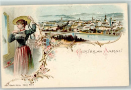 Delcampe - 5000 Aarau Lithographie Tracht Wappen Künzli Zürich Dep. Nr. 812 - 13449253 - Aarau