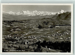 Delcampe - 3665 Wattenwil Gebrauchsspuren Wattenwil Mit Den Alpen - 13132534 - Wattenwil