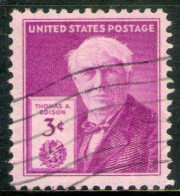 Delcampe - USA - ESTADOS UNIDOS Serie X 1 Sello Usado CENTENARIO DEL NACIMIENTO DE THOMAS ALVA EDISON (1847-1931) Año 1946 - Oblitérés