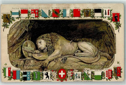 Delcampe - 6000 Luzern Lucerne Prägedruck Löwendenkmal Wappen Kantonal - 10644866 - Luzern