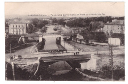Delcampe - NARBONNE Panorama Sur Le Canal Et Pont Du Chemin De Fer (carte Animée) - Narbonne