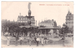 Delcampe - BEZIERS La Fontaine De La Citadelle - Le Kiosque (carte Animée) - Beziers
