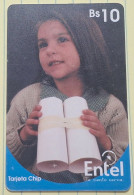 Delcampe - BOLIVIA-(BO-ENT-0074Bb)-Niña Con Largavistas(New Reverse)(161)(Bs.10)(00 060 12371)(000003944531)-(31.12.2002)-used Card - Bolivien