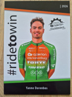 Delcampe - Card Yanne Dorenbos - Team Azerion/ Villa Valkenburg - 2026 - Cycling - Cyclisme - Ciclismo - Wielrennen - Radsport