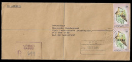 Delcampe - KIRIBATI 1984 RARE REGISTERED AIRMAIL COVER – PAIR OF 50C O.K.G.S. (OFFICIAL KIRIBATI GOVERNMENT SERVICE)  TO GERMANY - Kiribati (1979-...)