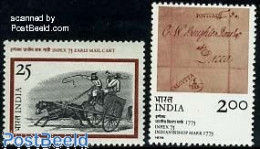Delcampe - India 1975 INPEX 75 2v, Mint NH, Nature - Horses - Post - Art - Handwriting And Autographs - Neufs