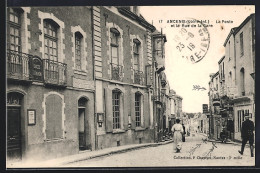 Delcampe - CPA Ancenis, La Poste Et La Rue De La Gare - Ancenis