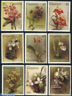 Delcampe - Guyana 1986 Orchids 9v, Mint NH, Nature - Flowers & Plants - Orchids - Guyane (1966-...)