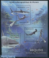 Delcampe - Monaco 2014 Oceanographic Museum 3v M/s, Mint NH, Nature - Sport - Fish - Diving - Art - Museums - Sharks - Ungebraucht
