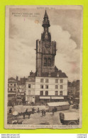 Delcampe - 62 BETHUNE 1914 Beffroi Entrée De La Rue Grosse Tête Marché ? VOIR ZOOM Estaminet Attelages Chevaux VOIR DOS - Bethune