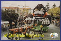 Delcampe - Muggia 50° Carnevale Muggesano Compagnia Trottola King Kong Gorilla Allegory Float Special Cancellation 2003 - Trieste (Triest)