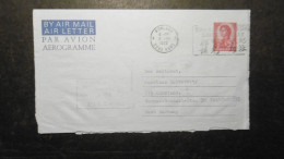 Delcampe - Hongkong Aerogramm 50 Cent Rot 1972 Nach Konstanz - Covers & Documents