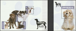 Delcampe - Grenada 2012 Dogs Of The World Sheetlet 4v+Souvenir Sheet MNH (Great Dane, Labrador, Cocker Spaniel) Fauna Animals Dogs - Grenada (1974-...)