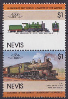 Delcampe - Nevis 1985 Y&T 307, 308 Neuf ** - Locomotives - St.Kitts Und Nevis ( 1983-...)