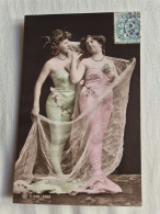 Delcampe - CPA FANTAISIE 2 FEMMES EPAULES NUES VOILE FLEUR   ETERNEL FEMININ - Women