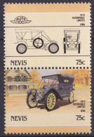 Delcampe - Nevis 1986 Y&T 373, 374 Neuf ** - Automobiles - St.Kitts Und Nevis ( 1983-...)
