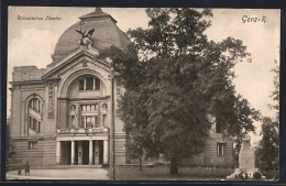 Delcampe - AK Gera, Reussisches Theater Und Kriegerdenkmal - Théâtre