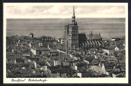 Delcampe - AK Stralsund, Teilansicht Mit Nikolaikirche Aus Der Vogelschau - Stralsund