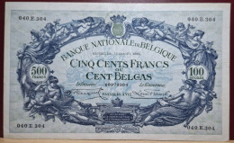 Delcampe - 500 Frank Type "1887" Waarde Ook In Belgas - Handtekening Enkel Vz. - 500 Francs-100 Belgas