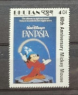 Delcampe - Timbre Disney Bhoutan 1989 - Mickey Fantasia Apprenti Sorcier - Neuf - Disney
